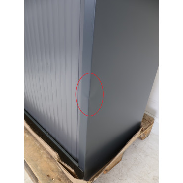 Armoire Basse à Rideaux de Bureau MTI 2 Tablettes Corps et Rideaux Anthracite