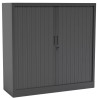 Armoire Basse à Rideaux de Bureau MTI 2 Tablettes Corps et Rideaux Anthracite 120x105x43cm - AMR1210-GA - NEUVE Déclassée