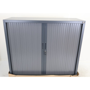 Armoire Basse à Rideaux de Bureau MTI 2 Tablettes Corps et Rideaux Anthracite 120x105x43cm - AMR1210-GA - NEUVE