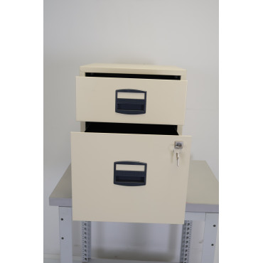 Caisson de Bureau Mobile MTI 2 Tiroirs 52x41x40cm Beige - CS2T - NEUF