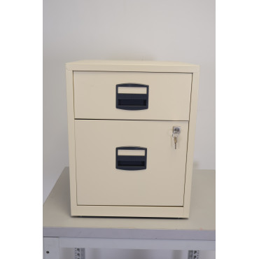 Caisson de Bureau Mobile MTI 2 Tiroirs 52x41x40cm Beige - CS2T