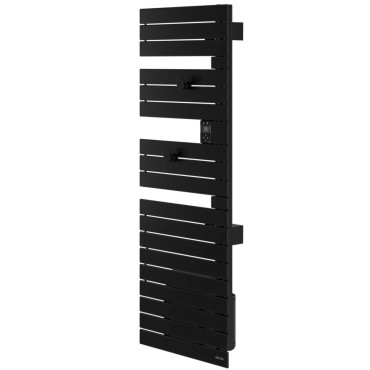 Sèche-Serviettes Électrique 750W ATLANTIC Néfertiti Connecté Asymétrique Mât à Droite avec Soufflerie Noir - 850073