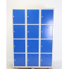 Vestiaire 12 Casiers Multicases L120xH180xP50cm Fermeture Moraillon Gris/Bleu - WK445-GB