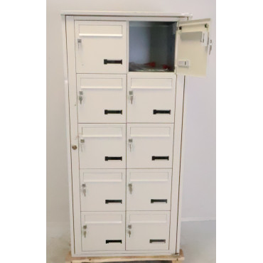 10 Boites aux Lettres LEABOX Collective Extérieur Ivoire Sans Pieds - 2x5