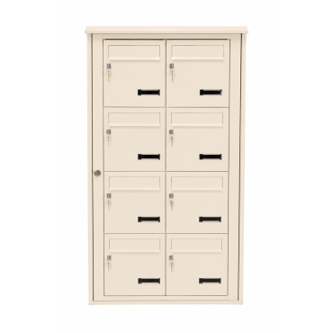 Bloc de 8 Boîtes aux Lettres LEABOX Collectives Extérieur Mural Beige - 2x4