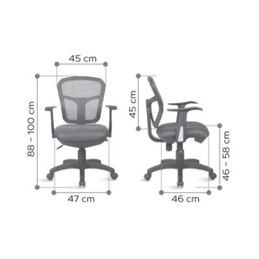 Chaise Fauteuil de Bureau MTI Ayala sur Roulettes avec Accoudoirs Noir