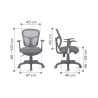 Chaise Fauteuil de Bureau MTI Ayala sur Roulettes avec Accoudoirs Noir