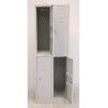 Vestiaire 4 Casiers L60xH180xP50cm Fermeture Moraillon Gris - NT-BI-4