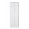 Vestiaire Biplace 4 Casiers L60xH180xP50cm Fermeture Moraillon Gris - NT-BI-4