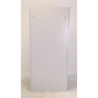 Vestiaire 4 Casiers L80xH180xP50cm Fermeture Moraillon Gris 4 Portes Bleues