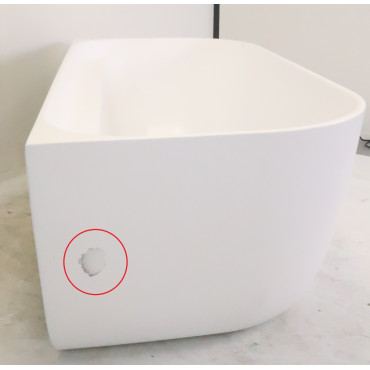 Baignoire Semi-Îlot Curve TOTS Blanc Mat 170cm Impact
