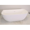 Baignoire Semi-Îlot Curve TOTS Blanc Mat 170cm Impact Tablier Extérieur Gauche