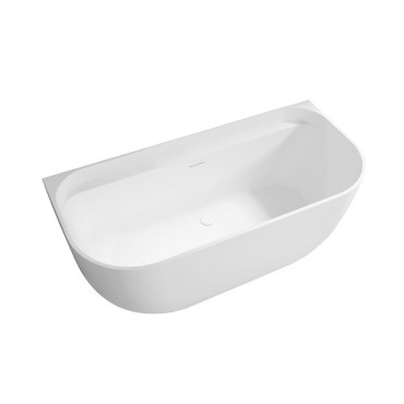 Baignoire Semi-Îlot Curve TOTS Blanc Mat 170cm Impact Tablier Extérieur Gauche - 574C