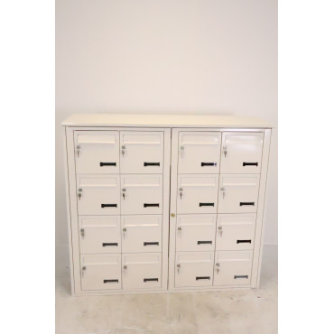 Bloc de 16 Boîtes aux Lettres LEABOX Collective Extérieur Beige Sans Pieds - 4x4 - NEUF