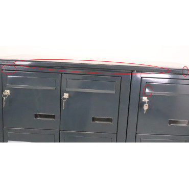 Bloc de 9 Boites aux Lettres LEABOX Collective Extérieur Gris Sans Pieds - 3x3 - NEUF