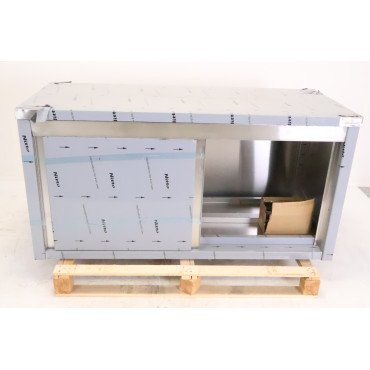 Meuble Bas Inox GOLDINOX 2 Portes Coulissantes sur Roulettes 1400x600x850mm - AR146 - NEUF