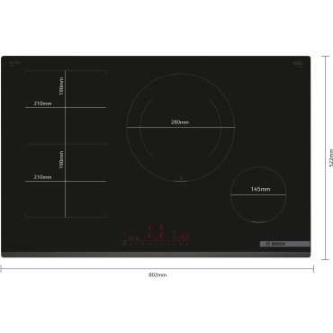 Plaque de Cuisson à Induction BOSCH 80cm Sans Cadre 4 Foyers - ED851HWB1M