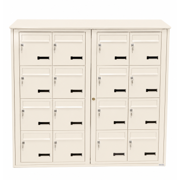 Bloc de 16 Boîtes aux Lettres LEABOX Collective Extérieur Beige Sans Pieds - 4x4