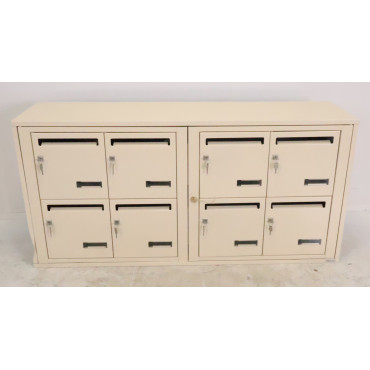 Bloc de 4x2 Boîtes aux Lettres LEABOX Collectives Intérieur Mural Beige
