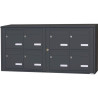 Bloc de 4x2 Boîtes aux Lettres LEABOX Collectives Extérieur Sans Pieds Gris Anthracite