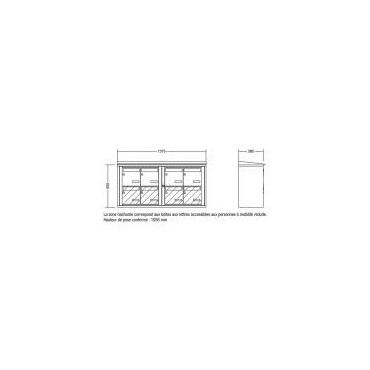 Bloc de 8 Boîtes aux Lettres LEABOX Collectives Extérieur Sans Pieds Gris Anthracite - 4x2