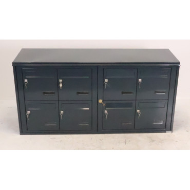 Bloc de 8 Boîtes aux Lettres Collectives Extérieur Gris Anthracite - 4x2