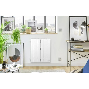 Radiateur Électrique à Inertie Fluide 1000W H583xL490mm NOIROT Optiflo Horizontal Blanc - N212113 - NEUF