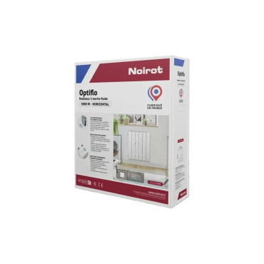 Radiateur Électrique à Inertie Fluide 1000W H583xL490mm NOIROT Optiflo Horizontal Blanc - N212113