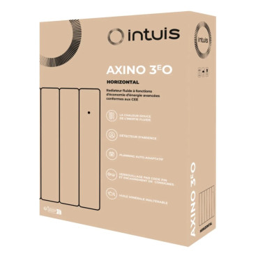 Radiateur Électrique à Inertie Fluide 500W H583xL410mm INTUIS Axino 3EO Horizontal Blanc - M240111