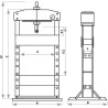 Presse d'Atelier Manuelle et Pneumatique 30T DRAKKAR Hauteur de Table Réglable