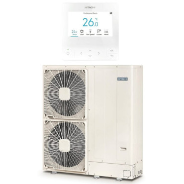 Pompe à Chaleur Monobloc Air/Eau 14kW HITACHI Yutaki M Monophasé avec Télécommande - RASM-4VR1E