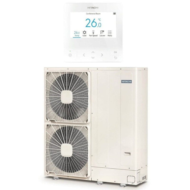 Pompe à Chaleur Monobloc Air/Eau 14kW HITACHI Yutaki M Monophasé avec Télécommande - RASM-4VR1E
