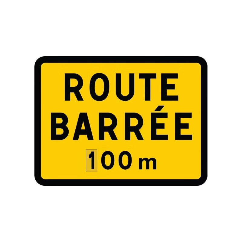 Panneau de Signalisation ROUTE BARRÉE Distance Réglable KELIAS KC1 800x600mm sur Pied - RBKC1