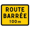 Panneau de Signalisation ROUTE BARRÉE Distance Réglable KELIAS KC1 800x600mm sur Pied - RBKC1