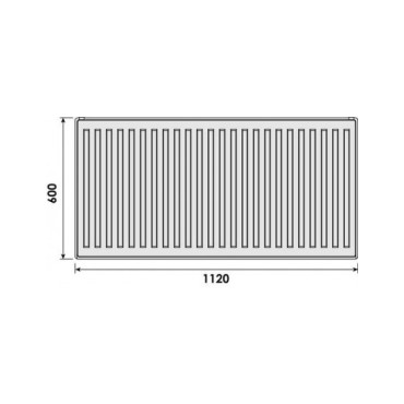 Radiateur Acier Eau Chaude 1919W H600xL1120mm FINIMETAL Reggane 3010 Compact Type 22 Horizontal - 22K6001120
