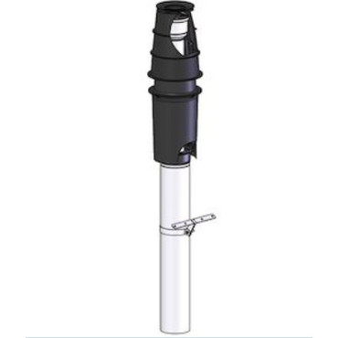 Terminal de Raccordement Concentrique Vertical Ø 60/100mm DE DIETRICH DY928 PPs Noir pour Chaudières - 7650968