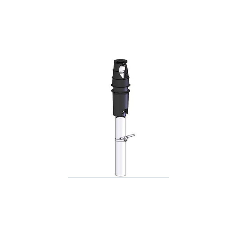 Terminal de Raccordement Concentrique Vertical Ø 60/100mm DE DIETRICH DY928 PPs Noir pour Chaudières - 7650968