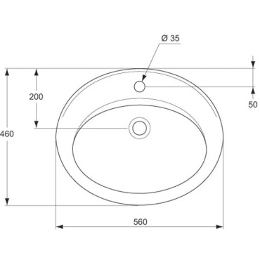 Vasque à Encastrer L560xP460mm PORCHER Ulysse