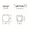 Abattant de Toilettes WC IDEAL STANDARD Tempo Kheops avec Frein de Chute Blanc Brillant - T679901