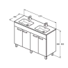 Meuble Sous-Vasque avec Double Vasque PORCHER Ulysse 2 120cm Anthracite - E0543TI