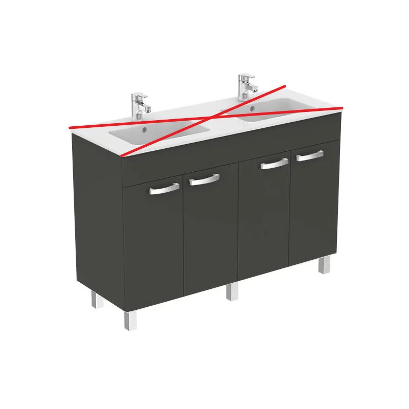 Meuble Sous-Vasque avec Double Vasque PORCHER Ulysse 2 120cm Anthracite