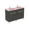 Meuble Sous-Vasque avec Double Vasque PORCHER Ulysse 2 120cm Anthracite