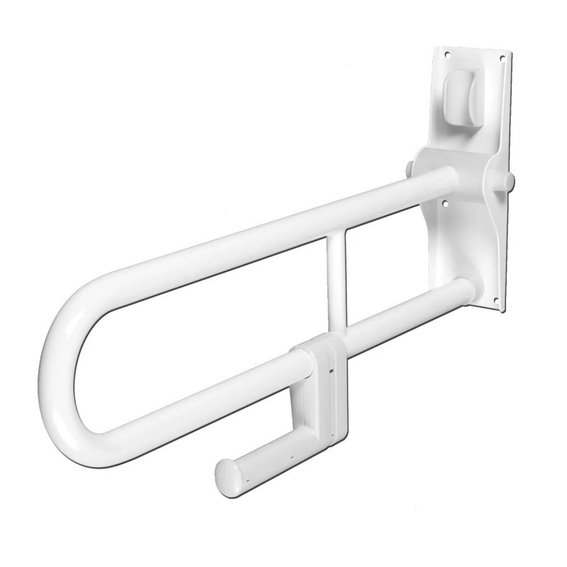 Barre d'Appui Rabattable Murale Double AKW L 766mm Inox Blanc - 01810WH-LS