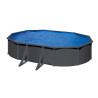 Piscine Hors Sol Ovale GRE POOL 610x375x120cm avec Filtre et Échelle Anthracite - KIT610GY - NEUVE
