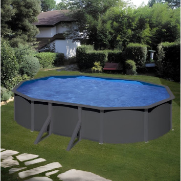 Piscine Hors Sol Ovale GRE POOL 610x375x120cm avec Filtre