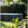Piscine Hors Sol Ovale GRE POOL 610x375x120cm avec Filtre et Échelle Anthracite
