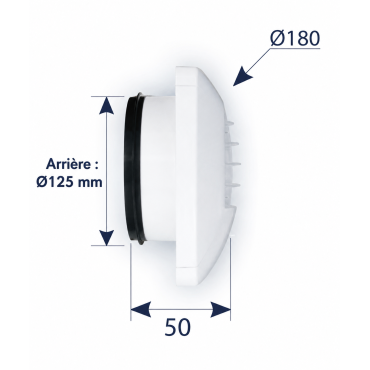Bouche de VMC diamètre 125 mm ANJOS