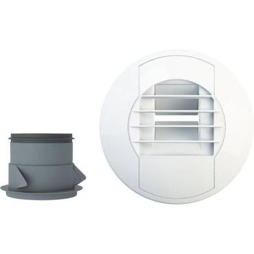 Bouche d'Extraction pour Ventilation Hygroréglable ANJOS Alizé pour Salle de Bain avec Manchon 3 Griffes Ø80mm