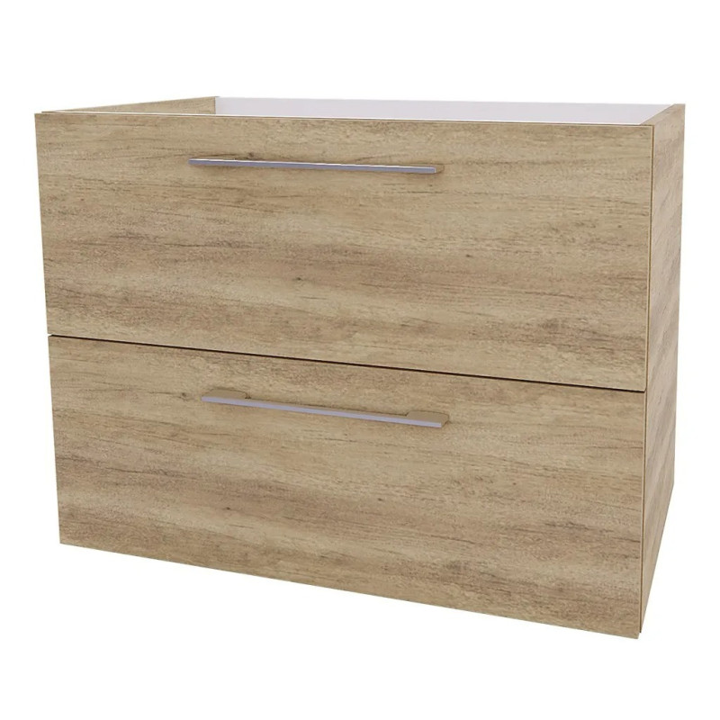 Meuble Sous Vasque de Salle de Bain 80cm AQUANCE Media26145 2 Tiroirs Chêne Nebraska Naturel - A2370895