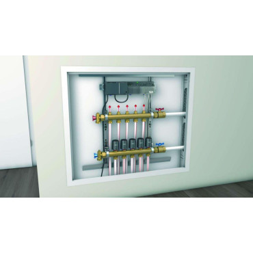 Collecteur Prémonté pour Plancher Chauffant ROTH avec Débitmètre HX-D 3 Circuits, Vannes et Thermomètres  - 1409030503